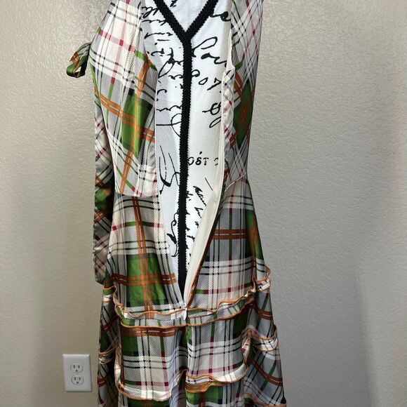 Coconinno 'Ever So Sweetheart' Plaid Dress Green rust orange cream size S boho - Picture 7 of 14